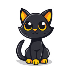 Joyful Meows: Expressive Happy Cat in Vector Illustration