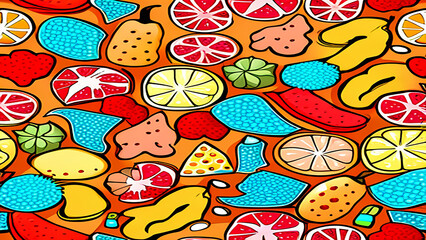 seamless pattern with fruits