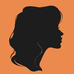 Woman face silhouette avatar design flat vector illustration