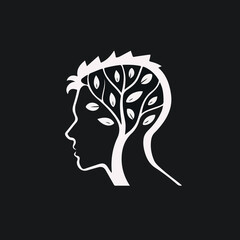 Conceptual Human Head Profile for World Mental Health Day