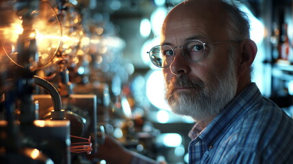 quantum physicist harnessing the power of subatomic particles - obrazy, fototapety, plakaty
