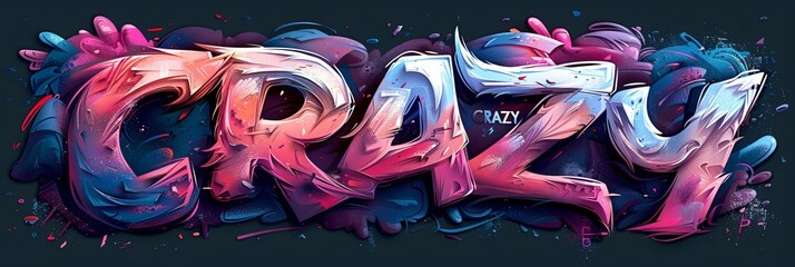 abstract color gradient design with the lettering "CRAZY"	