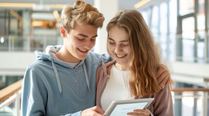 Teenagers Sharing Tablet Indoors