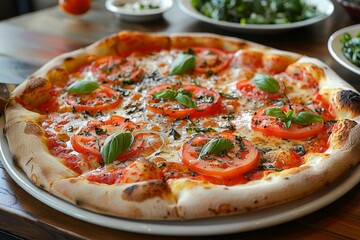  Pizza Margherita with buffalo mozzarella and basil