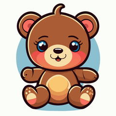 cute bear toy baby thsirt design, vector illustration flat 2