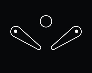 pinball icon. Trendy modern flat linear vector pinball icon on black background from thin line Entertainment collection, outline vector illustration