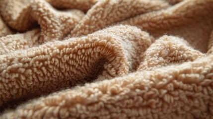 Fuzzy wool in a warm camel color lends a cozy and inviting texture to your design.