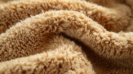 Fuzzy wool in a warm camel color lends a cozy and inviting texture to your design.