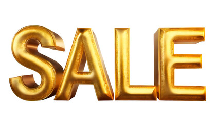 Realistic gold letters with text sale