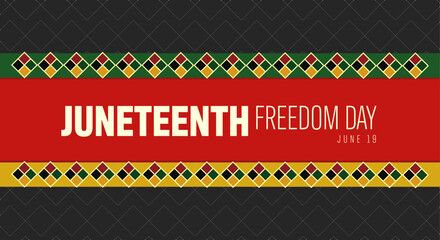 Juneteenth background template design. History of African American freedom day. Geometric background shape - obrazy, fototapety, plakaty