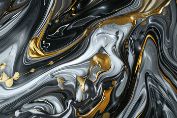 A contemporary background with a fluid metallic pour, combining liquid silver and gold swirls for a modern, artistic look.