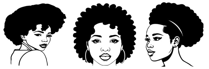 Fictional female character. Black and white illustration. Logo design for use in graphics. Generated by Ai