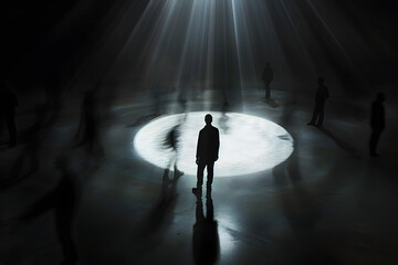 Visual Representation of the Spotlight Effect - The Illusion of Being Constantly Observed