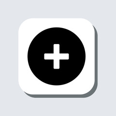 Fototapeta premium Add icon vector. Plus sign symbol in trendy flat style. Medical cross vector icon illustration in square isolated on gray background