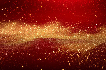 A festive background with a glittering gold dust texture over a deep red base, perfect for celebratory occasions or holiday themes.