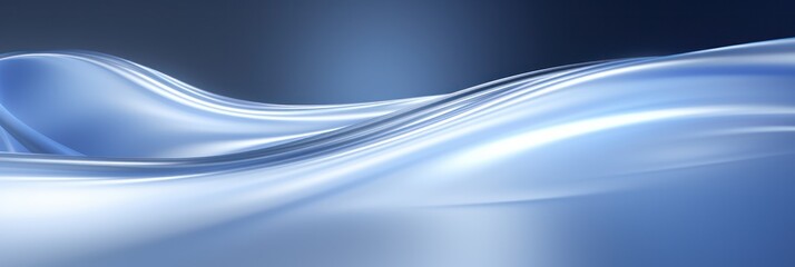 Fototapeta premium Dynamic curves wave futuristic abstract blue silver metallic flow smooth background