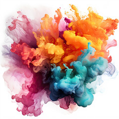 Fototapeta premium Watercolor Alcohol Ink Splash Illustration, Generative Ai