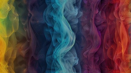 Dynamic dance of colorful smoke. Abstract waves of colored smoke. Flowing colored smoke background. rainbow smoke, paint explosion, color fume powder splash, motion of liquid ink dye in water