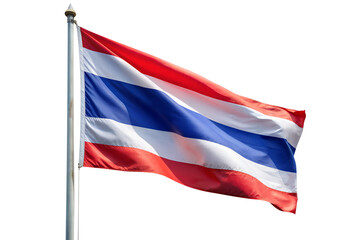 thai national flag isolated on transparent background. AI Generative