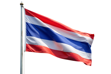 thai national flag isolated on transparent background. AI Generative