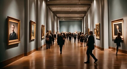 People in a museum. - Powered by Adobe