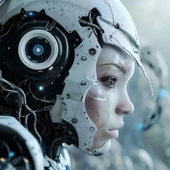 cyber person wearing a helmet