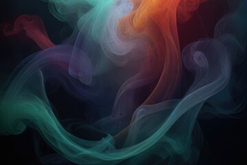 Obraz premium Dynamic dance of colorful smoke. Abstract waves of colored smoke. Flowing colored smoke background. rainbow smoke, paint explosion, color fume powder splash, motion of liquid ink dye in water