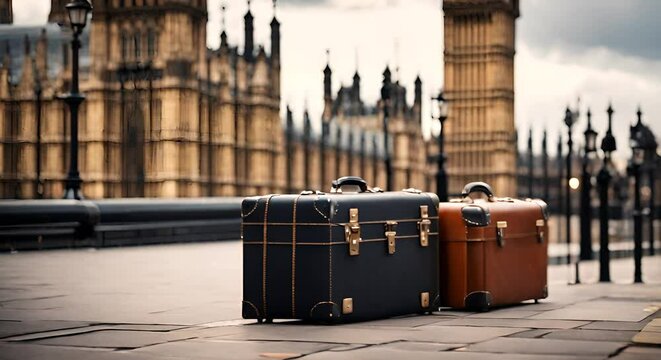 Suitcases in London.