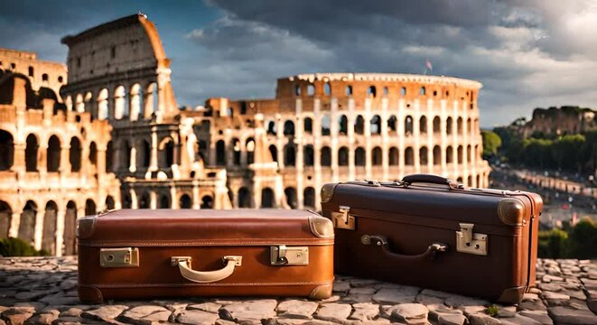 Suitcases in Rome.