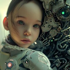 child with robot