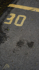 Road markings, number 30, yellow markings