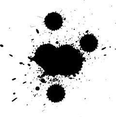 black ink brushed splash splatter