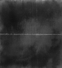 A large black and white texture of very old film, the background is dark gray with white borders, the surface has a small amount of scratches, a thin strip across it vertically,