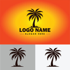 palm tree icon coconut tree nature forest logo modern flat business vector logo