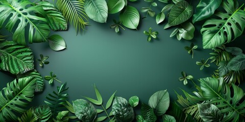 Green Background With Abundant Green Leaves
