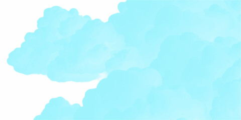 Blue watercolor background for your design, watercolor background concept. Blue watercolor background for textures backgrounds and web banners design. Grunge wallpaper of blue sky with white clouds.