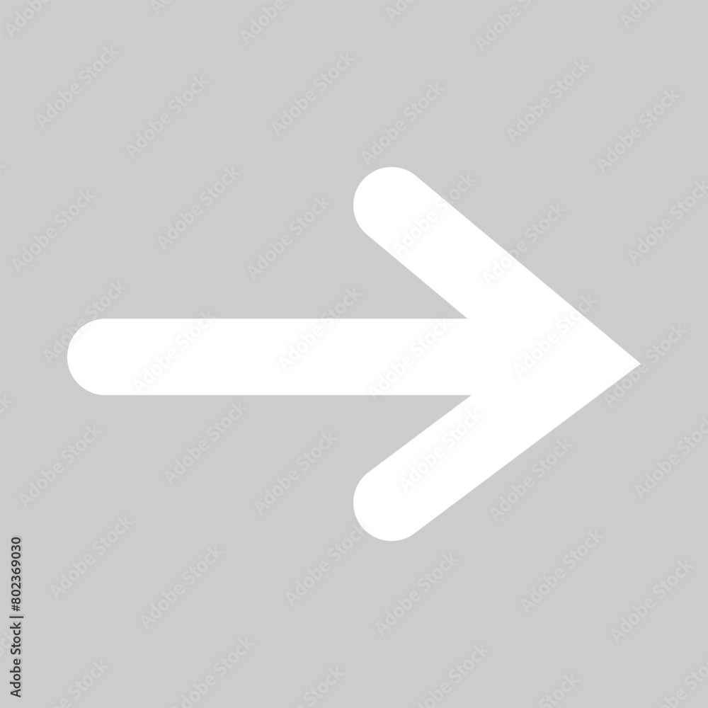 Poster share icon with arrow. white arrow icon on grey background. flat design arrow pointing backward icon
