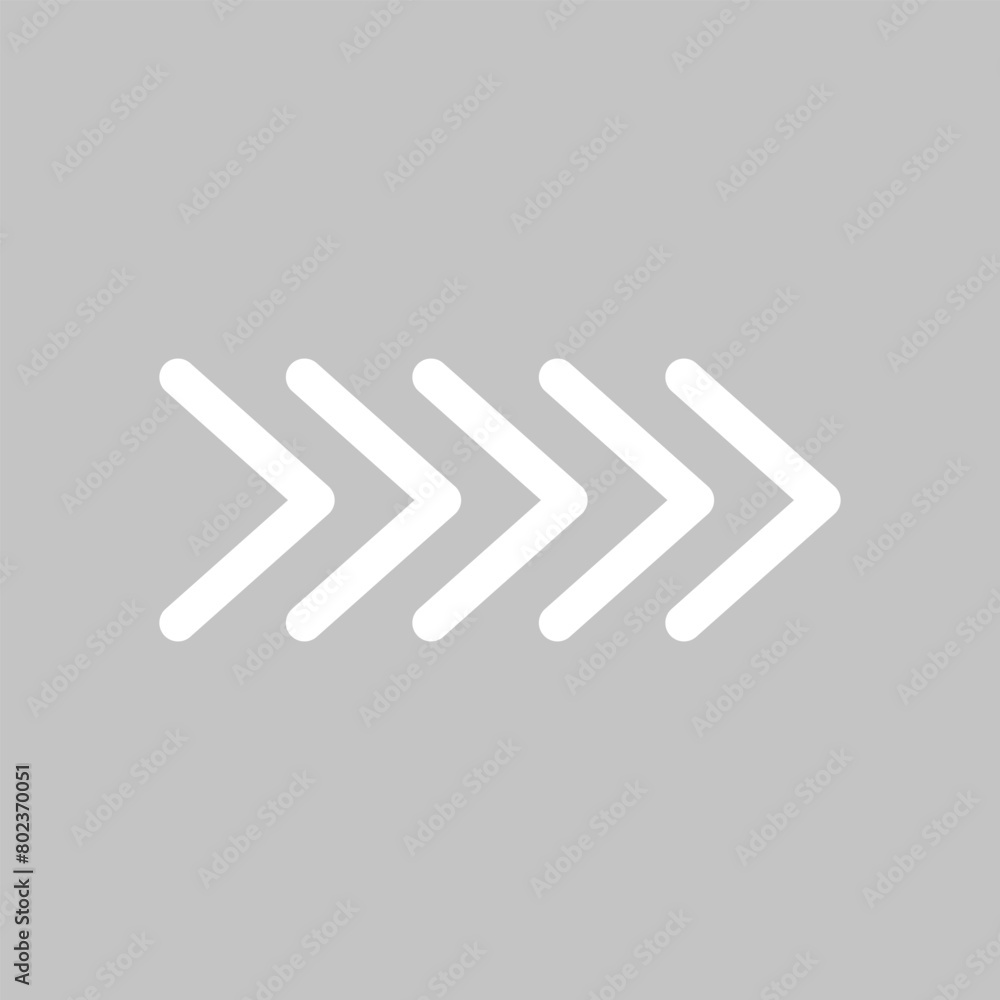 Poster share icon with arrow. white icon on grey background. flat design arrow pointing backward icon. righ