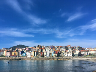 Fototapeta na wymiar View of the port of the city A Guarda, O Baixo Miño, Galicia, Spain, April 2019