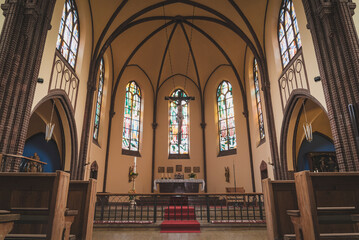 Antonio's Church in Berlin/Oberschoeneweide from the inside, a Catholic church from the inside,...
