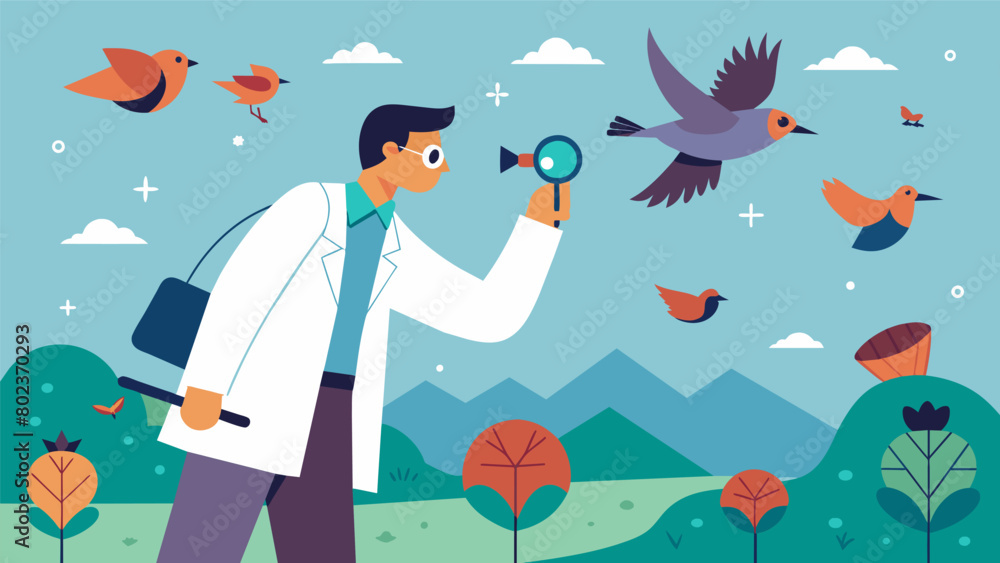 Poster a scientist with aspergers syndrome meticulously studies the patterns of bird migration discovering 