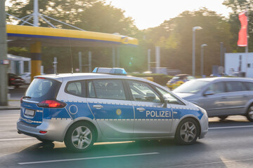German Police car, German Police, berlin, germany, out, abstract, Symbol Picture, motion