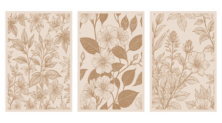 Botanical printable pattern for wall decorations generated by Ai