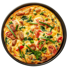 Frittata, transparent background, isolated image, generative AI