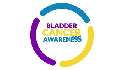 Bladder Cancer Awareness Month In and Out text Animation In Circle Moving Background, Bladder Cancer Awareness Month motion graphic Video for enjoying and celebrating Bladder Cancer Awareness Month.