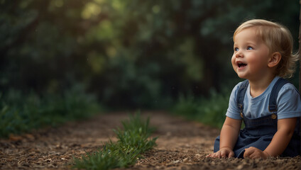 World Children's Day creative graphic banner poster, Generative AI picture photo