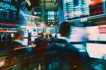 Dynamic stock market floor with traders