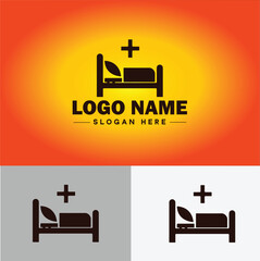 Hospital logo icon healthcare medical building logo modern flat business vector logo