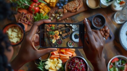 A Smartphone Capturing a Meal