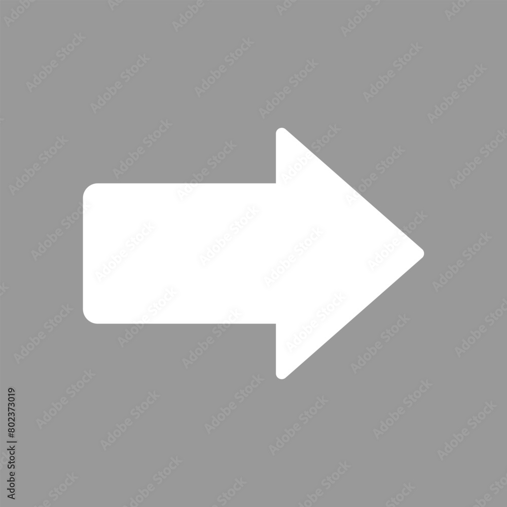 Poster white arrow icon, white arrow isolated on grey, arrow icon for your additional design needs, web app